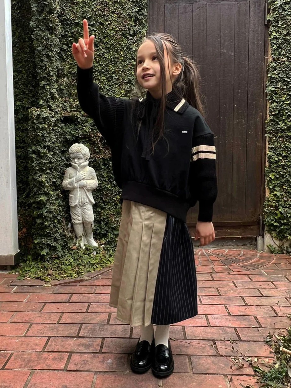 FITH KIDS Tweal and Pleats Skirt