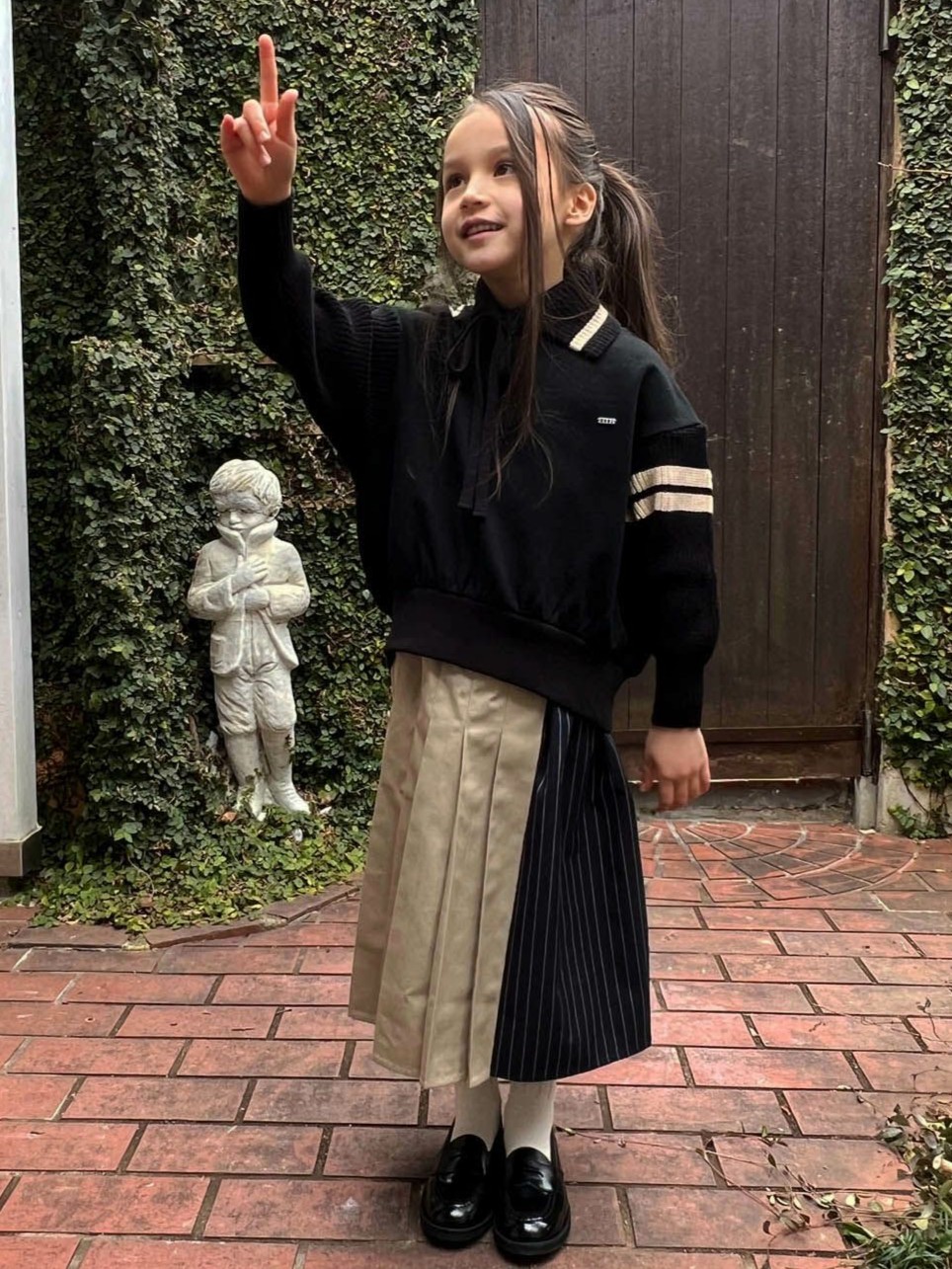 FITH KIDS Pile × Knit Detachable Collar Sweatshirt