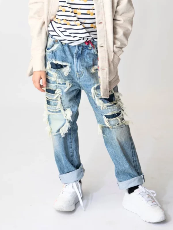 DD KIDS 12oz HOME MADE Denim Remake Easy Pants