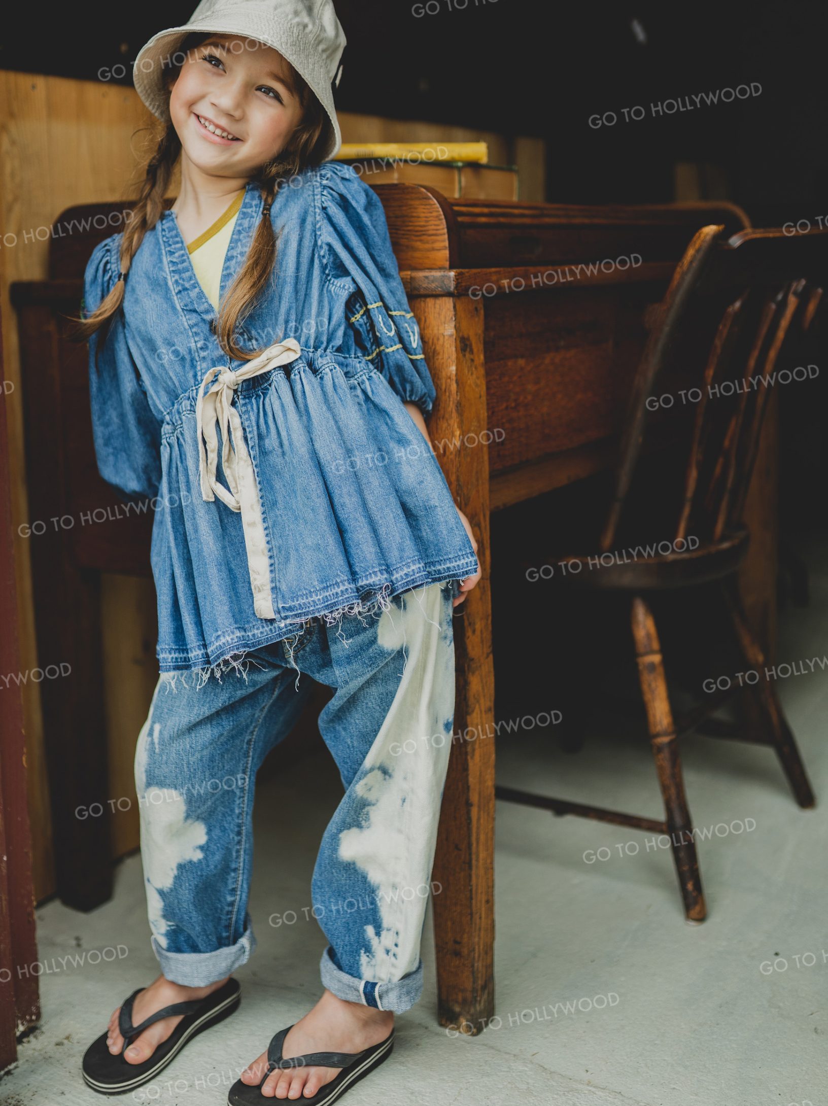 GTH KIDS Denim Wide Easy Pants