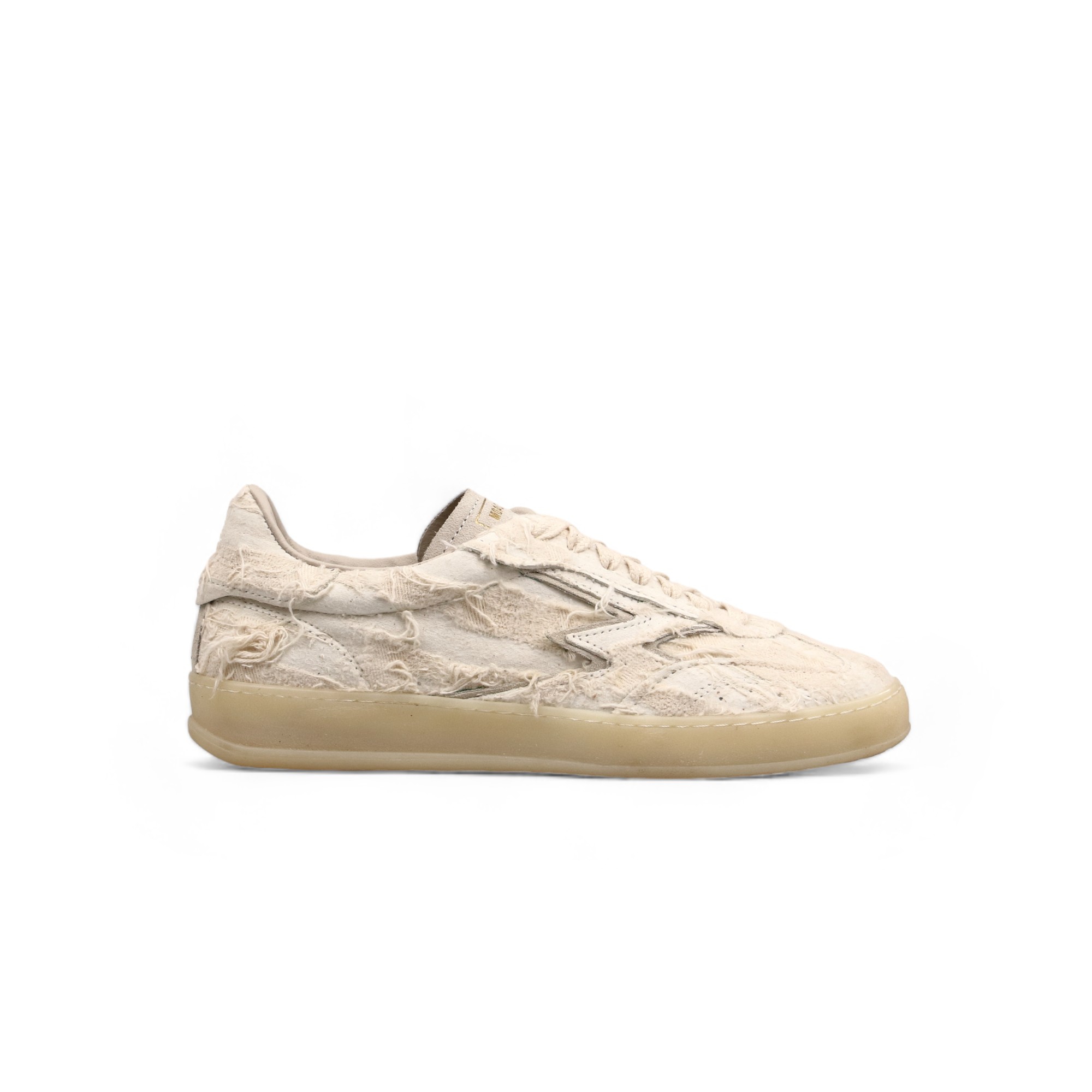 MOACONCEPT OFF WHITE DESTROYED SUEDE CLUB SNEAKERS