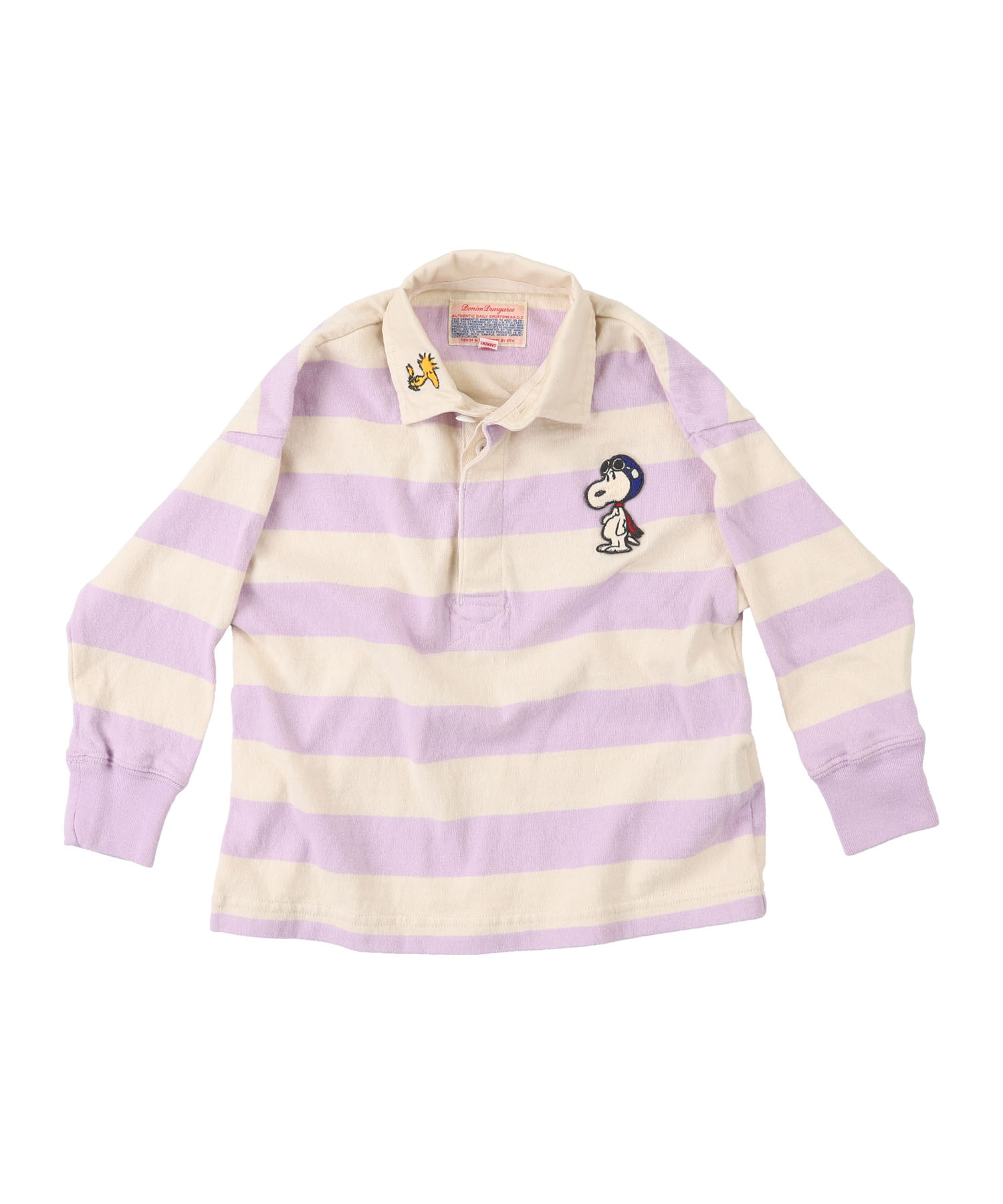 DD Kids Wide Striped SNOOPY Rugger Shirt