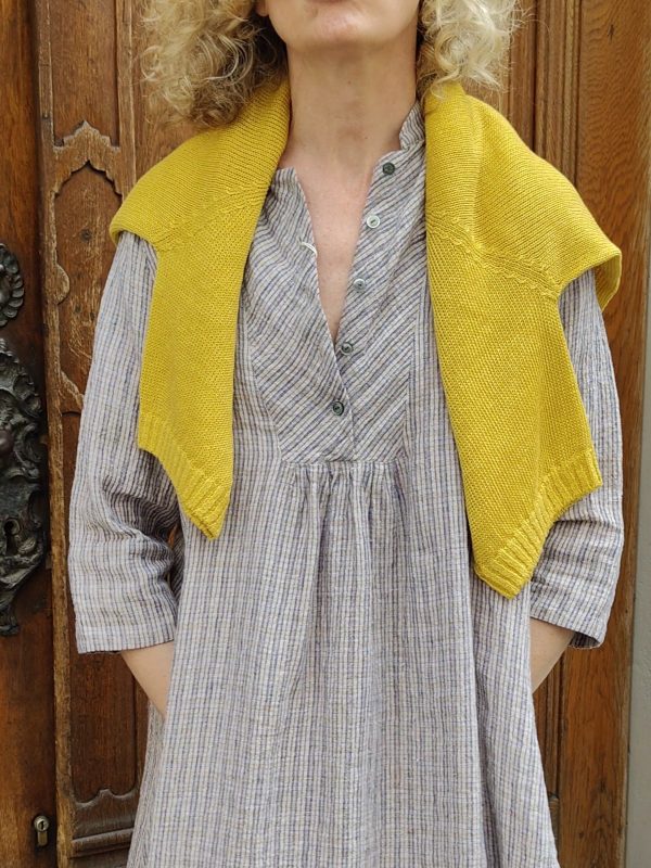 Tomoyo Mini Check Linen Dress - Image 4