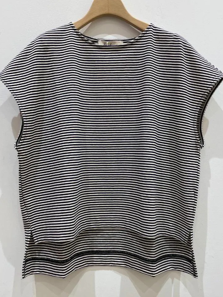 Laetitia Vintage Jersey Stripe Cotton Shirt