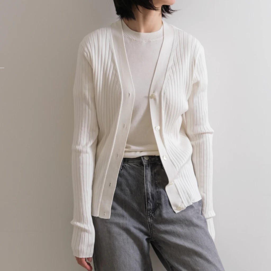 MAYUCA Silk Rib Fit Cardigan