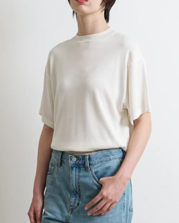 NATSUKO Silk Short Sleeve T-Shirt
