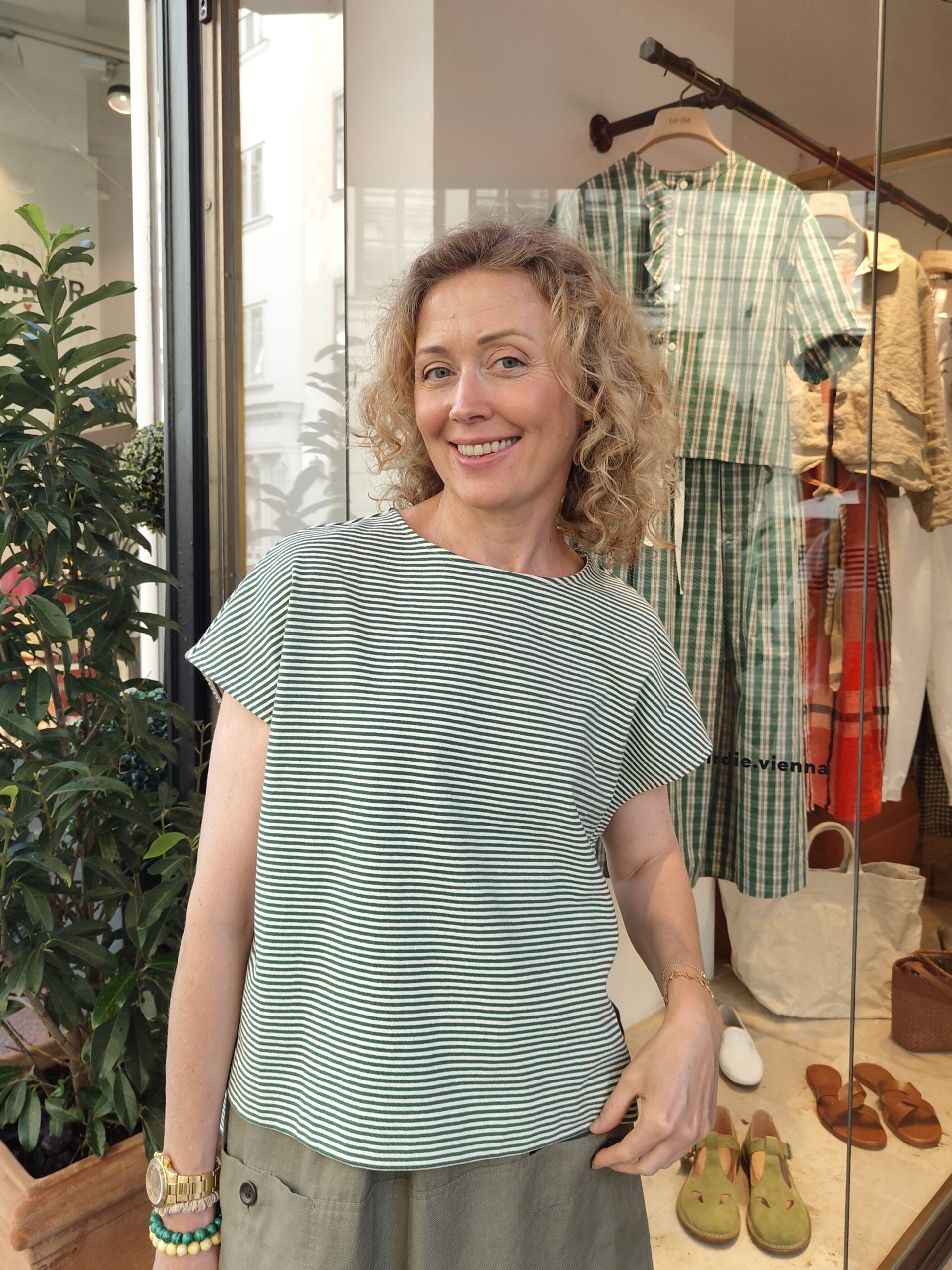 Laetitia Vintage Jersey Stripe Cotton Shirt
