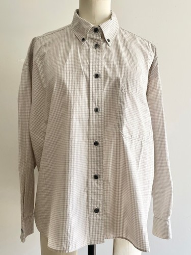 Boyfriend Check Stripe Cotton Shirt