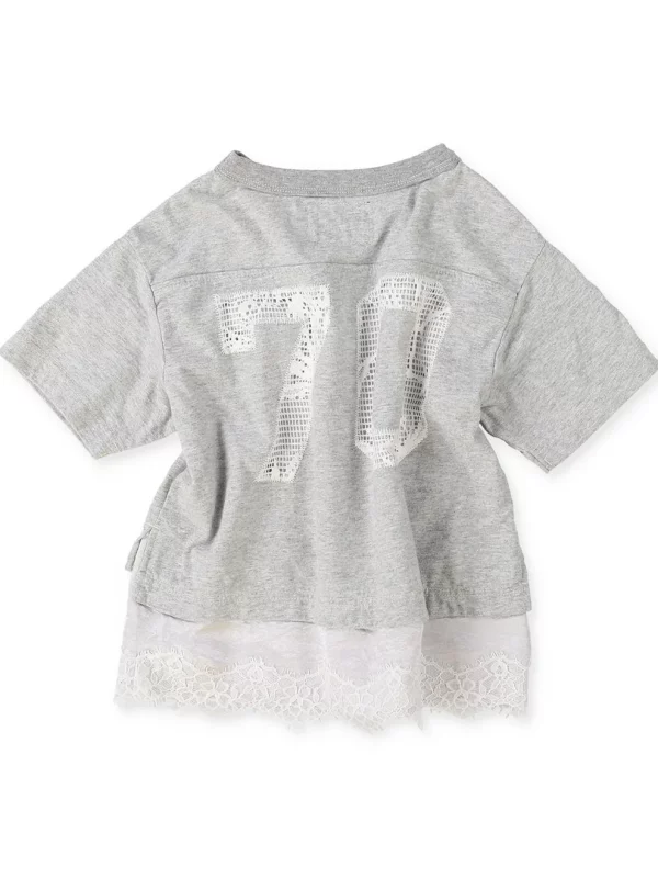 Layered-like Lacy Numbering Tee - Image 2