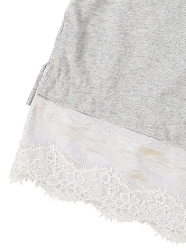 Layered-like Lacy Numbering Tee - Image 4