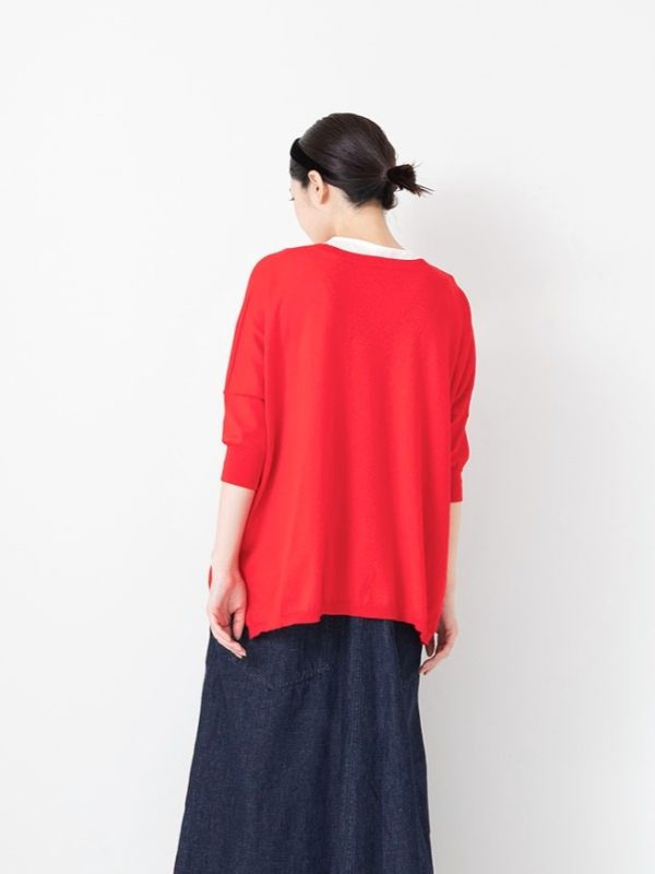 V-Neck Silk Cashmere Cotton Pullover - Image 6