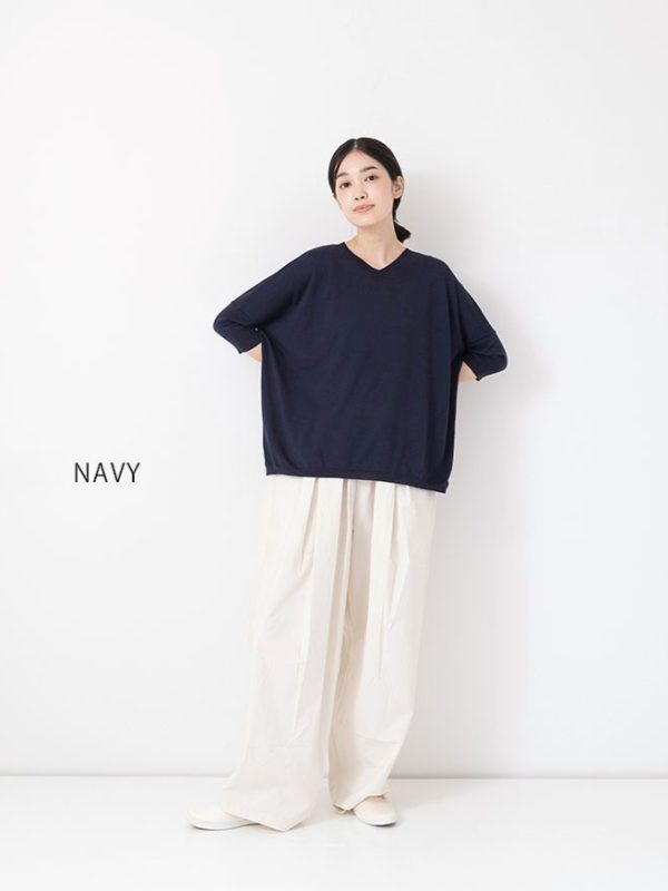 V-Neck Silk Cashmere Cotton Pullover - Image 10