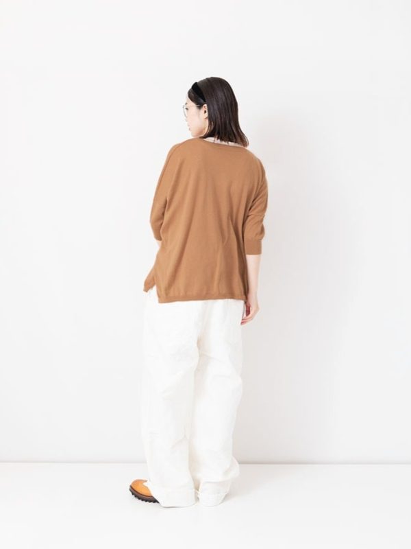 V-Neck Silk Cashmere Cotton Pullover - Image 9