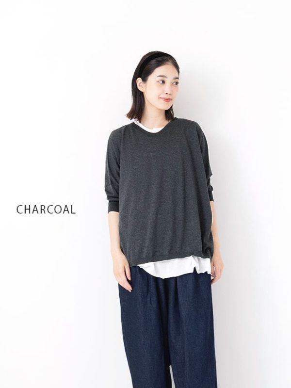 V-Neck Silk Cashmere Cotton Pullover - Image 2