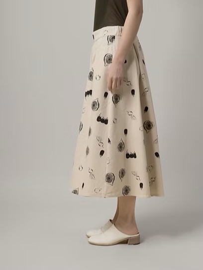 Aequamente Cotton Print Skirt