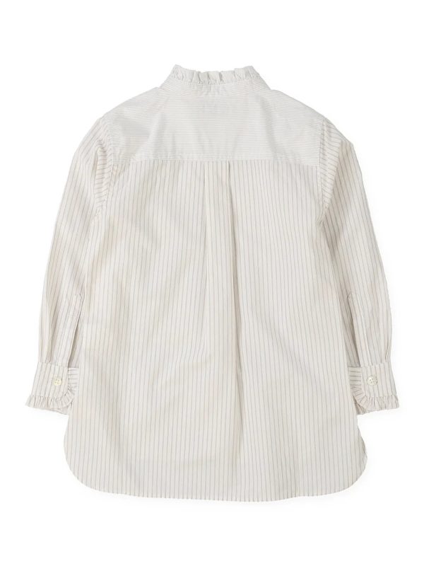 Poplin Striped Ruffle Blouse - Image 5