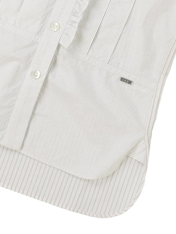 Poplin Striped Ruffle Blouse - Image 6