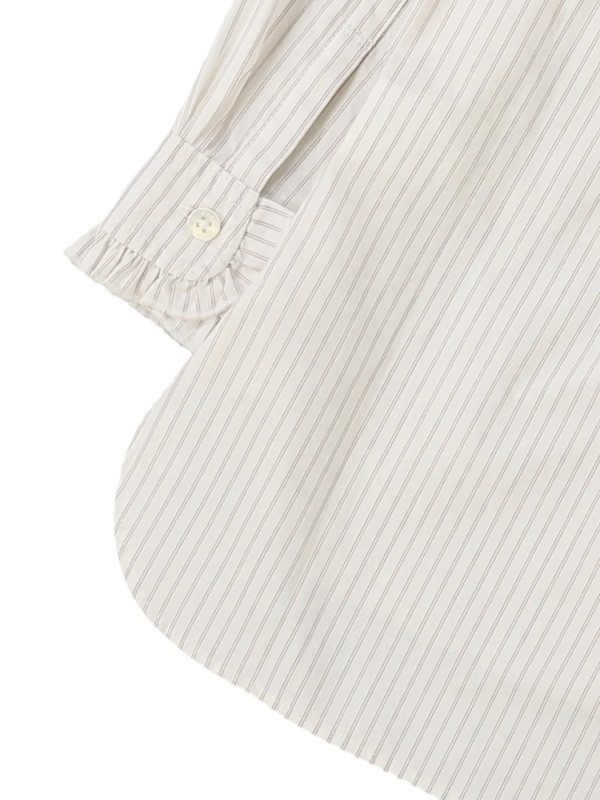 Poplin Striped Ruffle Blouse - Image 7