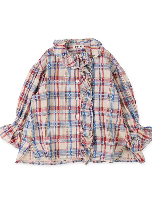 Double-weave Plaid Blouse
