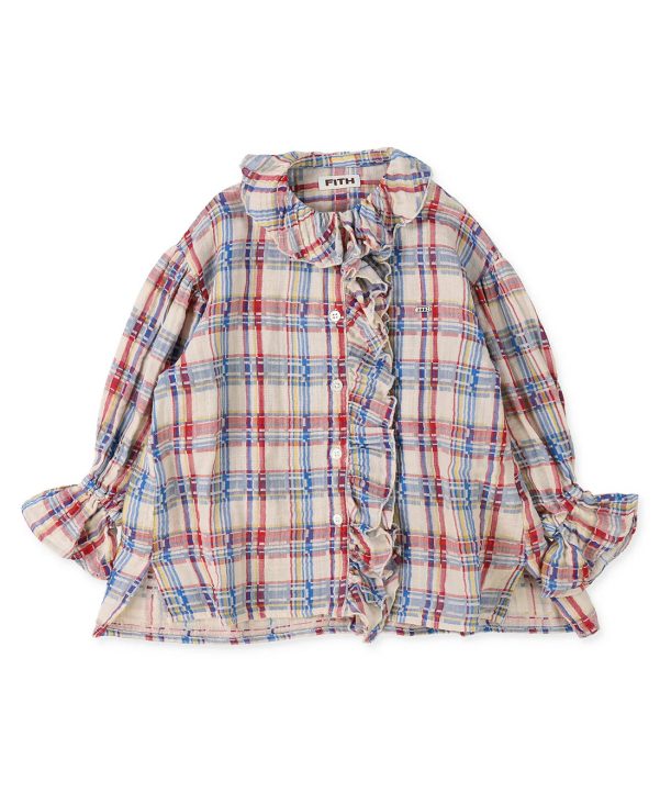 Double-weave Plaid Blouse