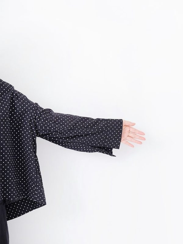 Dot Tie Collar Blouse - Image 8
