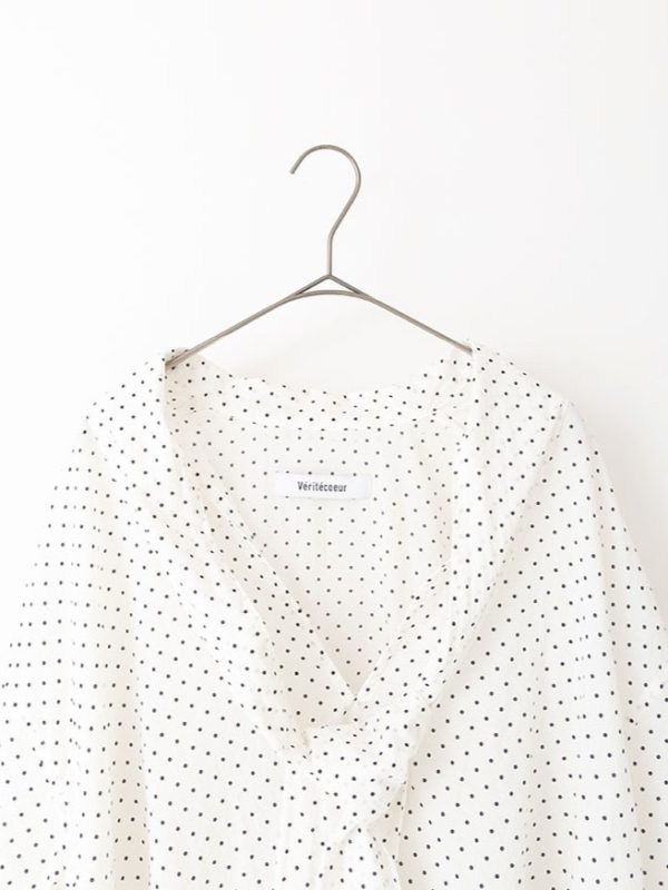 Dot Tie Collar Blouse - Image 9