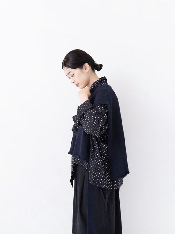 Dot Tie Collar Blouse - Image 3