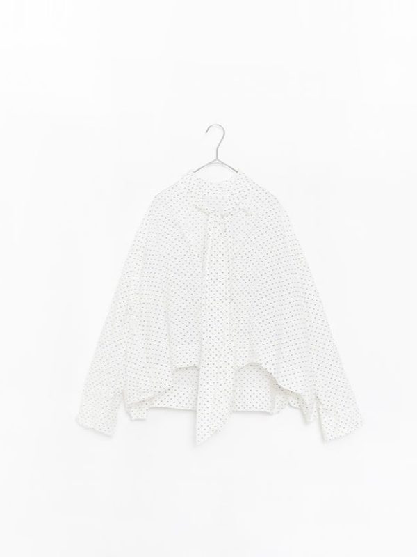 Dot Tie Collar Blouse - Image 10