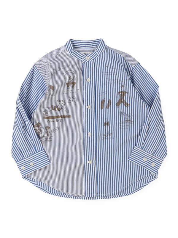 London Striped Broadcloth Scribble Shirt