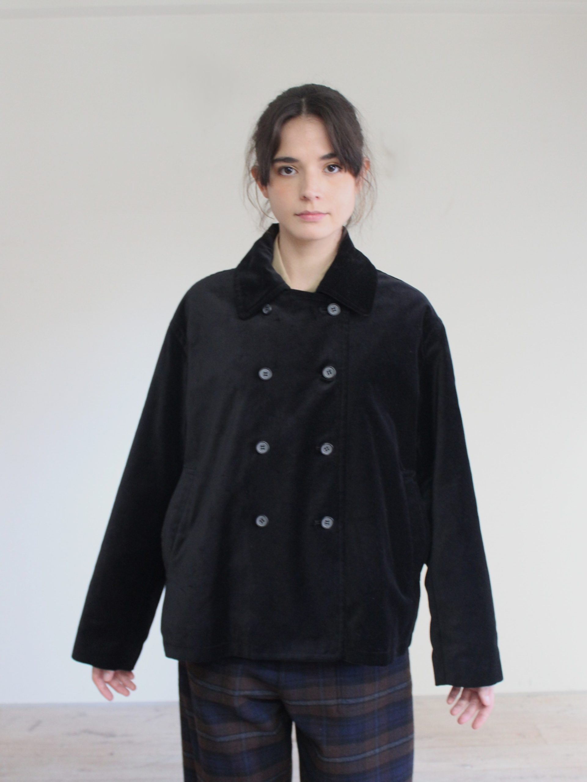 Pea Velveteen Coat