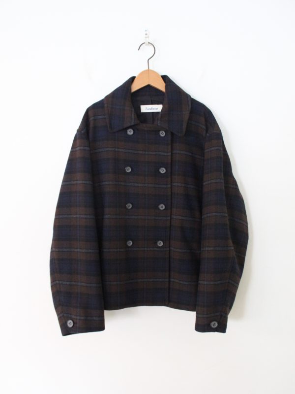 Pea Cotton Wool Check Coat