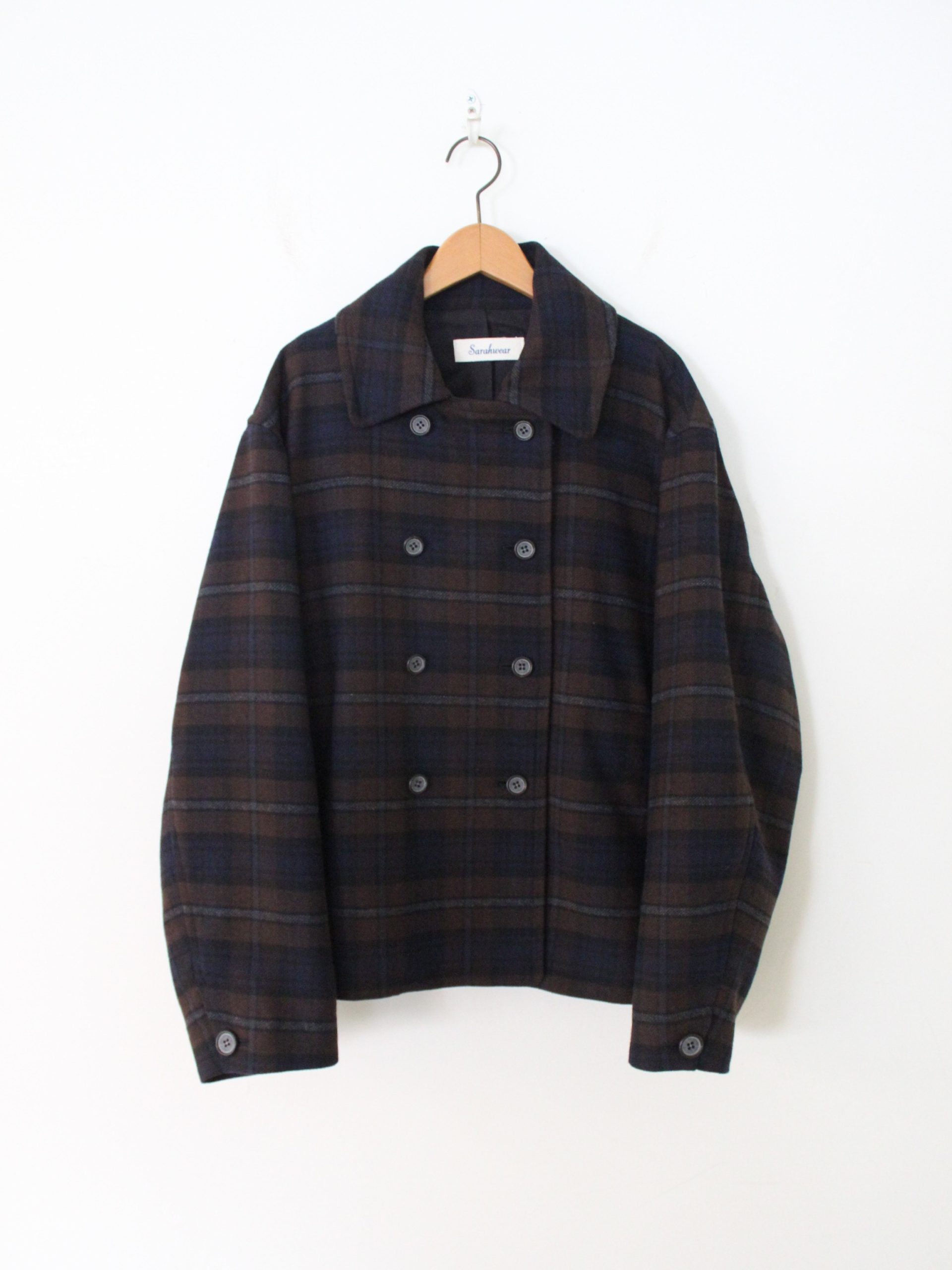 Pea Cotton Wool Check Coat