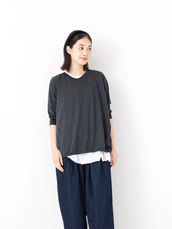 V-Neck Silk Cashmere Cotton Pullover