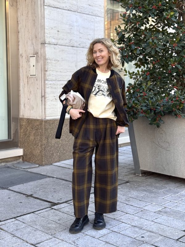 Cotton Nep Plaid Pants