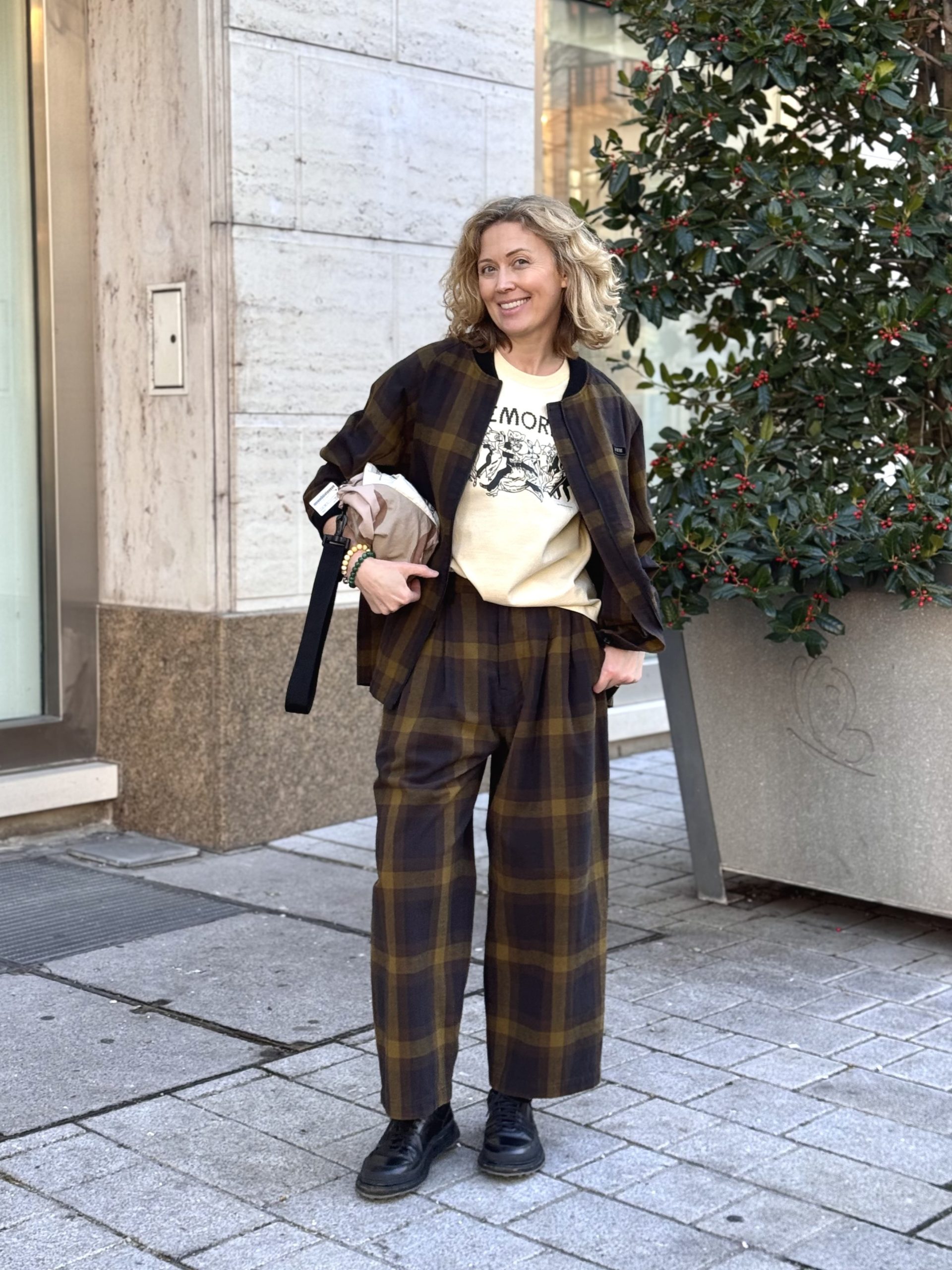 Cotton Nep Plaid Pants