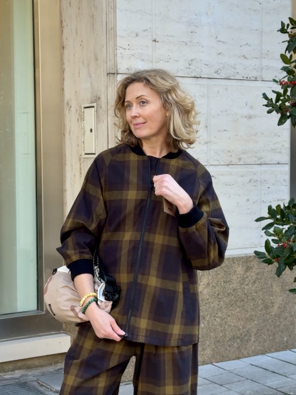 Cotton Nep Plaid Blouson