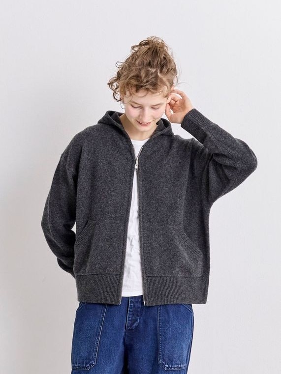 Yak Wool Hoodie Zip Knit