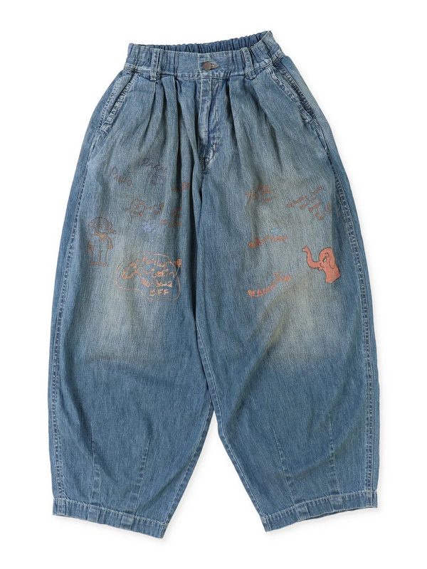 8oz Denim Scribble Balloon Pants - Image 3