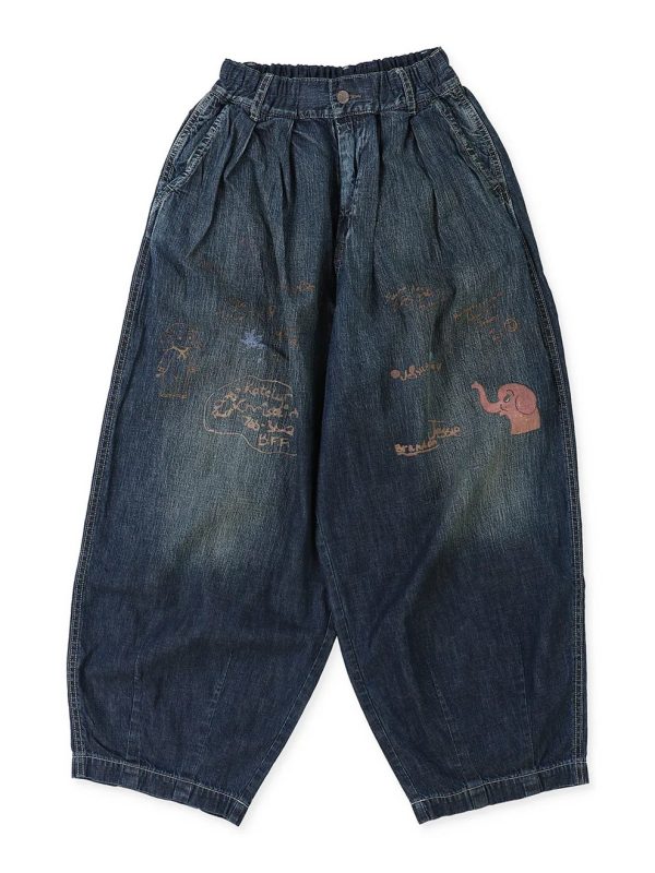 8oz Denim Scribble Balloon Pants