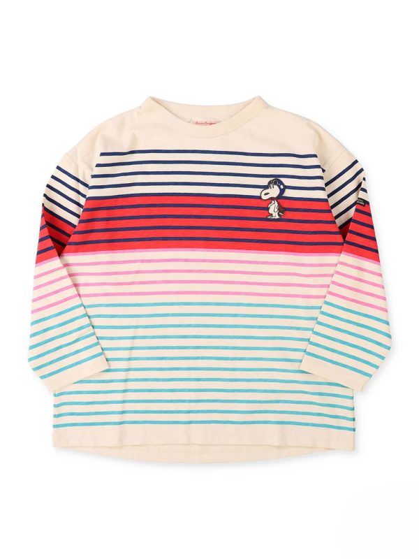 SNOOPY Striped Print Tee