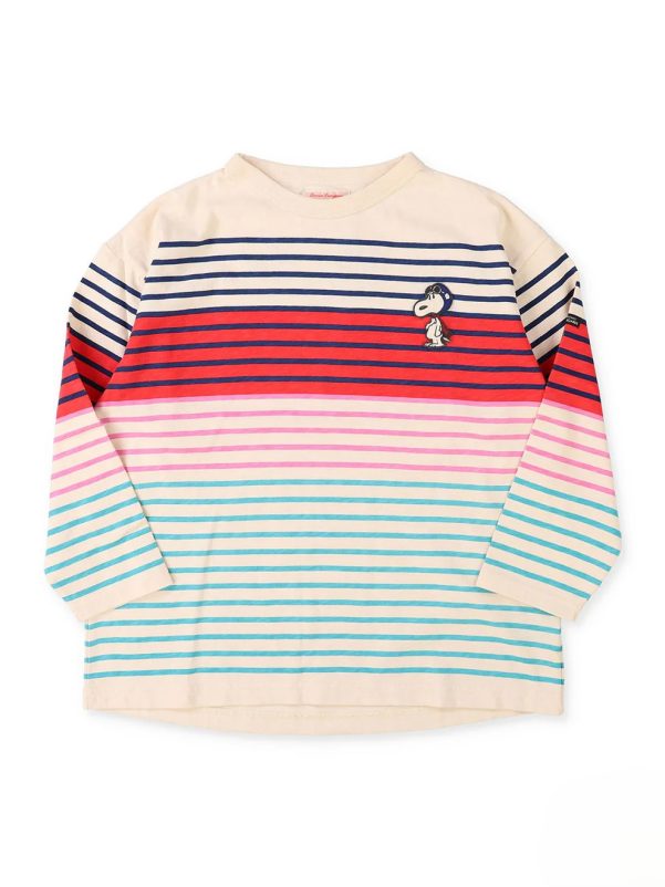 SNOOPY Striped Print Tee