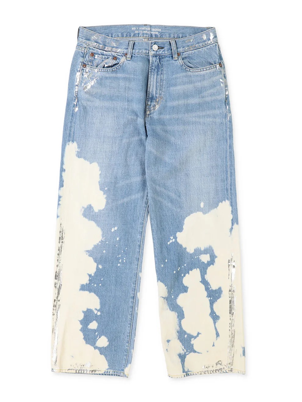 Shiny Denim Loose 5 Pocket Pants