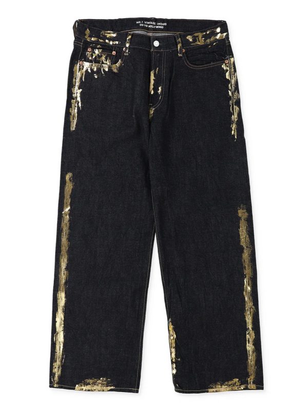 Shiny Denim Loose 5 Pocket Pants - Image 2