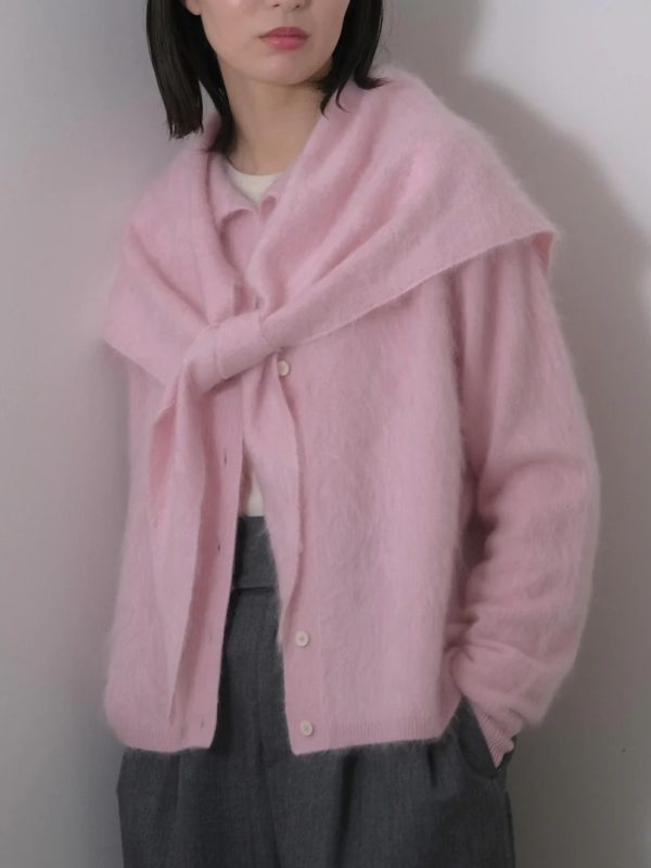 SAPNAA Fur Cashmere Triangle Stole