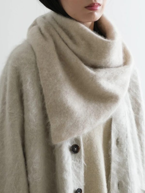 SAPNAA Fur Cashmere Triangle Stole