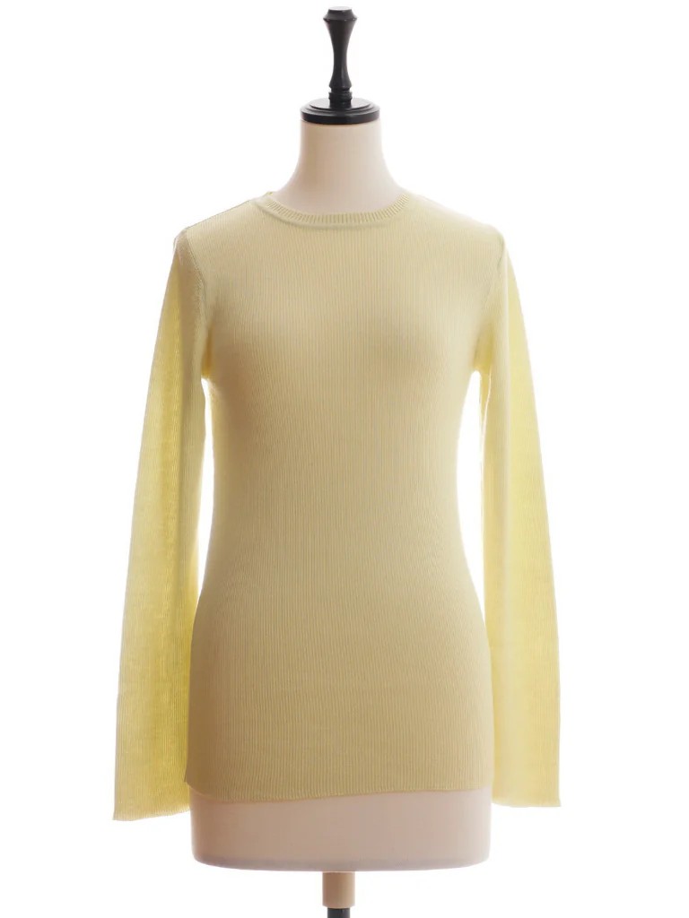 STH Cashmere and Silk Crew Neck Rib Pullover