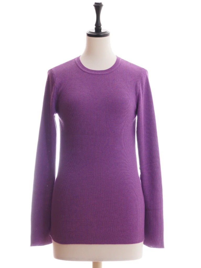STH Cashmere and Silk Crew Neck Rib Pullover