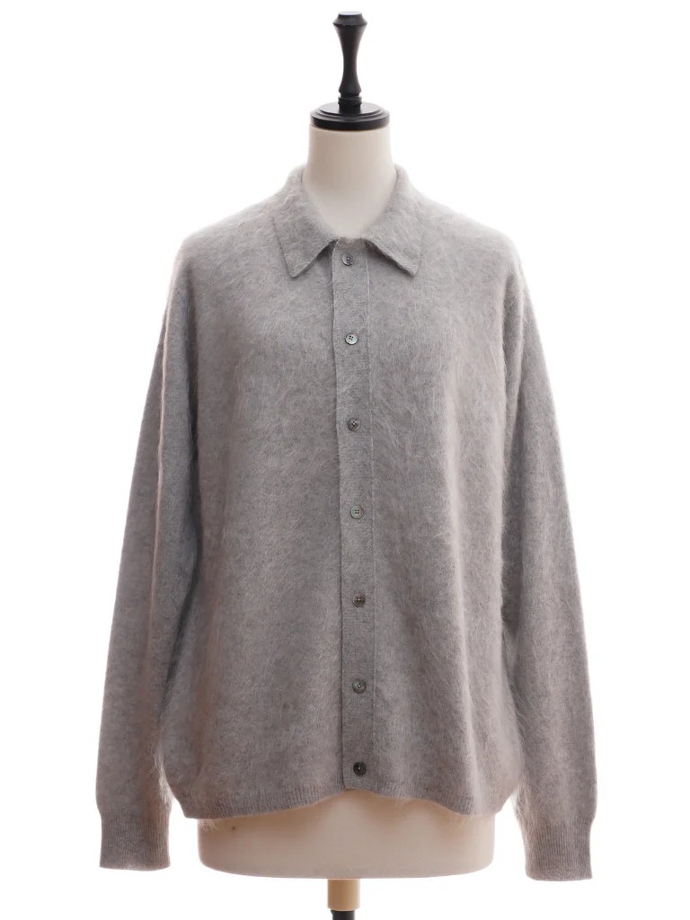 SAPNAA Fur Cashmere Polo Cardigan