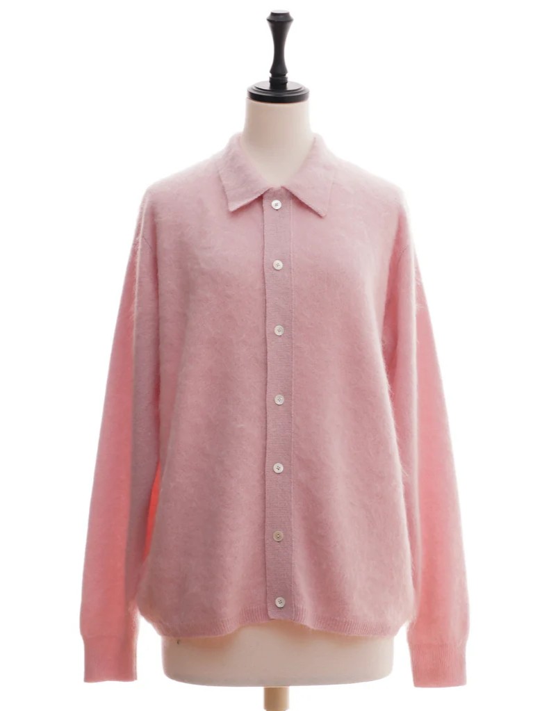 SAPNAA Fur Cashmere Polo Cardigan