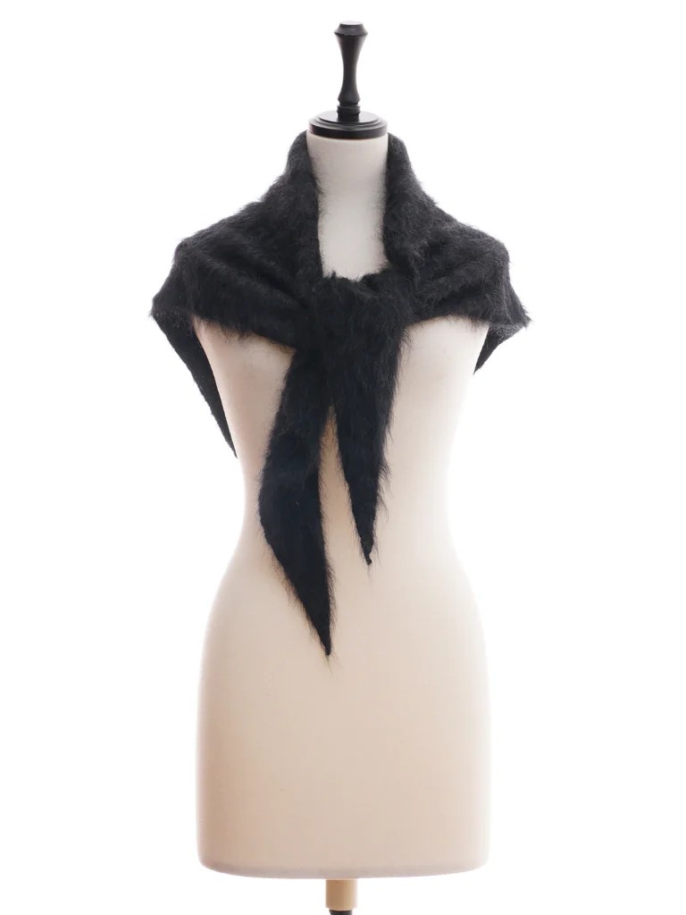 SAPNAA Fur Cashmere Triangle Stole